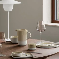 New Blomus Ceramic Stoneware Coffee Cups and Saucers Set of 2 - SABLO
