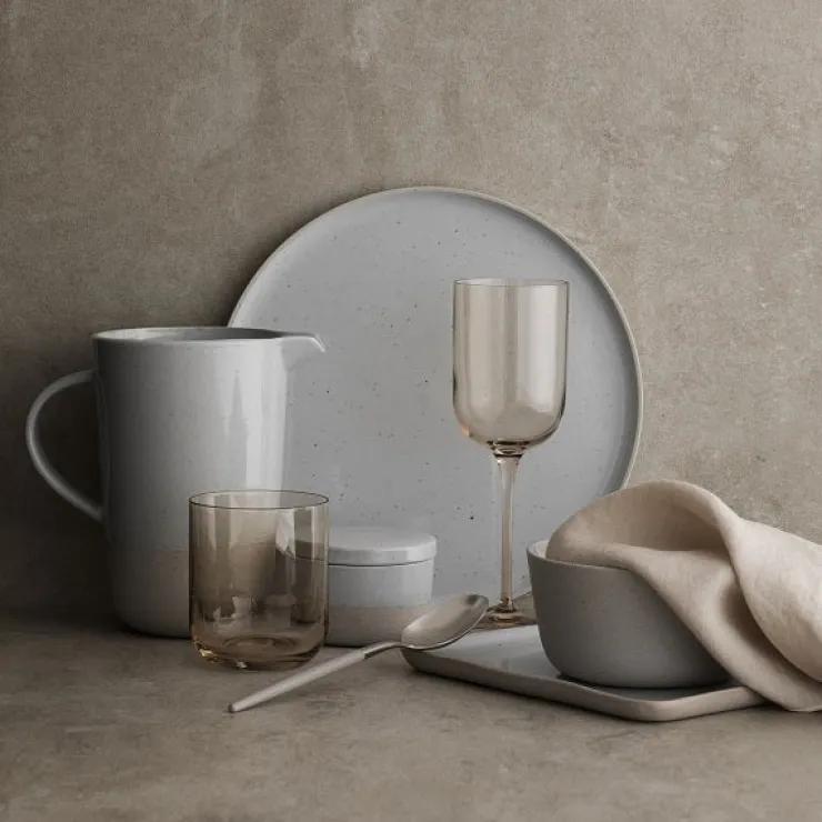 New Blomus Ceramic Stoneware Snack Plates Set of 4 - SABLO