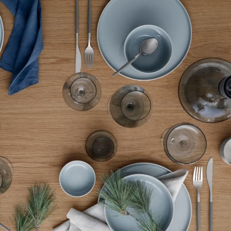 New Blomus Ceramic Stoneware Snack Plates Set of 4 - SABLO