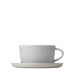 Sale Blomus Ceramic Stoneware Tea Cups and Saucers - Set of 2 - SABLO