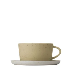 Sale Blomus Ceramic Stoneware Tea Cups and Saucers - Set of 2 - SABLO