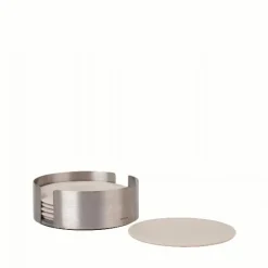 Hot Blomus Coasters With Stainless Steel Holder - Round