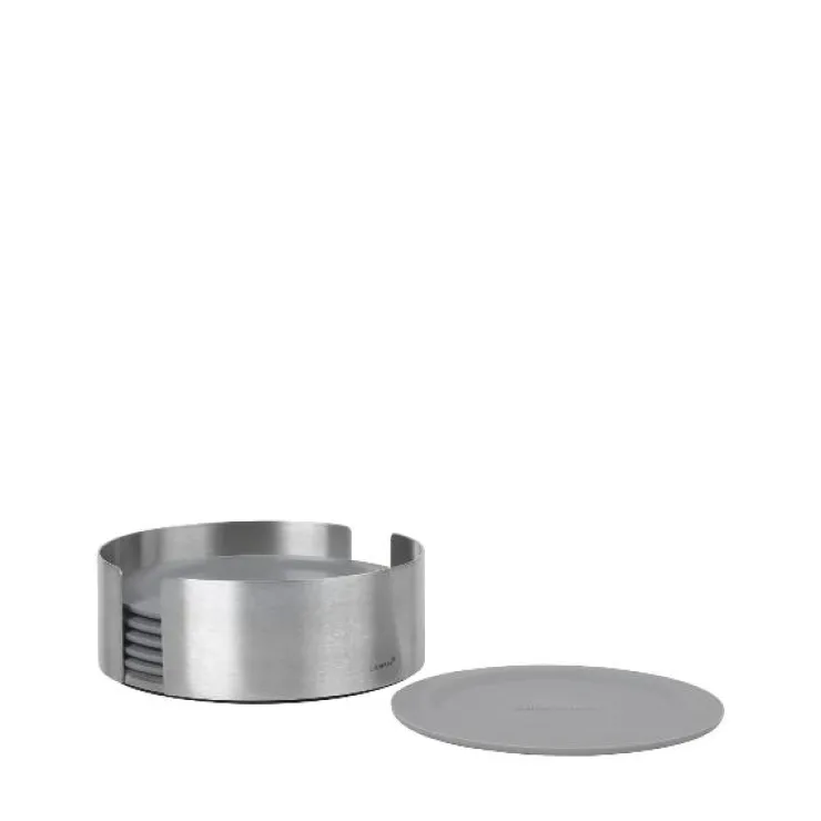 Hot Blomus Coasters With Stainless Steel Holder - Round