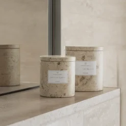 Outlet Blomus FRABLI Scented Candle With Travertine Container