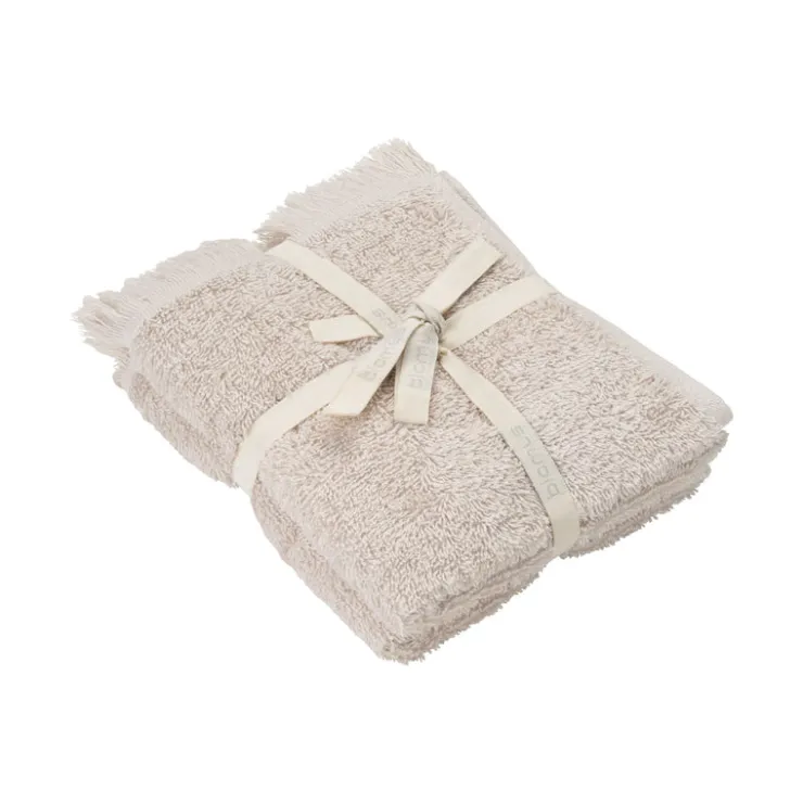 Best Blomus FRINO Fringed Organic Cotton Terry Guest Hand Towels 12 x 20 - 2pcs