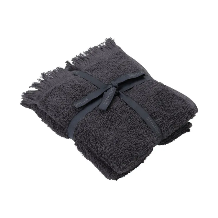 Best Blomus FRINO Fringed Organic Cotton Terry Guest Hand Towels 12 x 20 - 2pcs