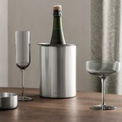 New Blomus FUUM Champagne Saucer Glasses - 10 Ounce - Set of 4 Smoke - Champagne Saucer - FUUM