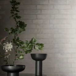 Discount Blomus MIYABI Ceramic Vase - Low With Flower Grid
