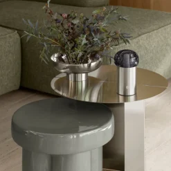 New Blomus MIYABI Metallic Vase - Low With Flower Grid