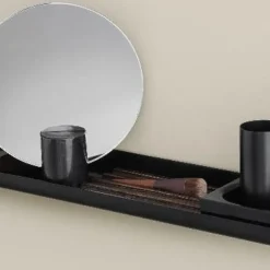 Best Blomus MODO Rectangular Wood Tray for Wall Shelf