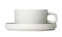 Fashion Blomus PILAR Tea Cups with Saucers, 6 oz, Set of 2