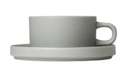 Fashion Blomus PILAR Tea Cups with Saucers, 6 oz, Set of 2