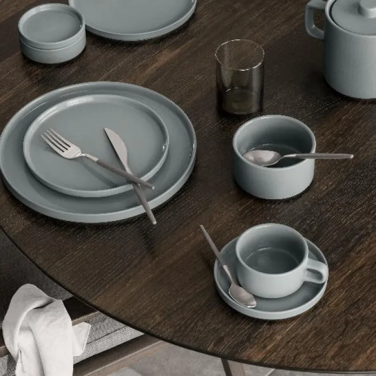 Fashion Blomus PILAR Tea Cups with Saucers, 6 oz, Set of 2