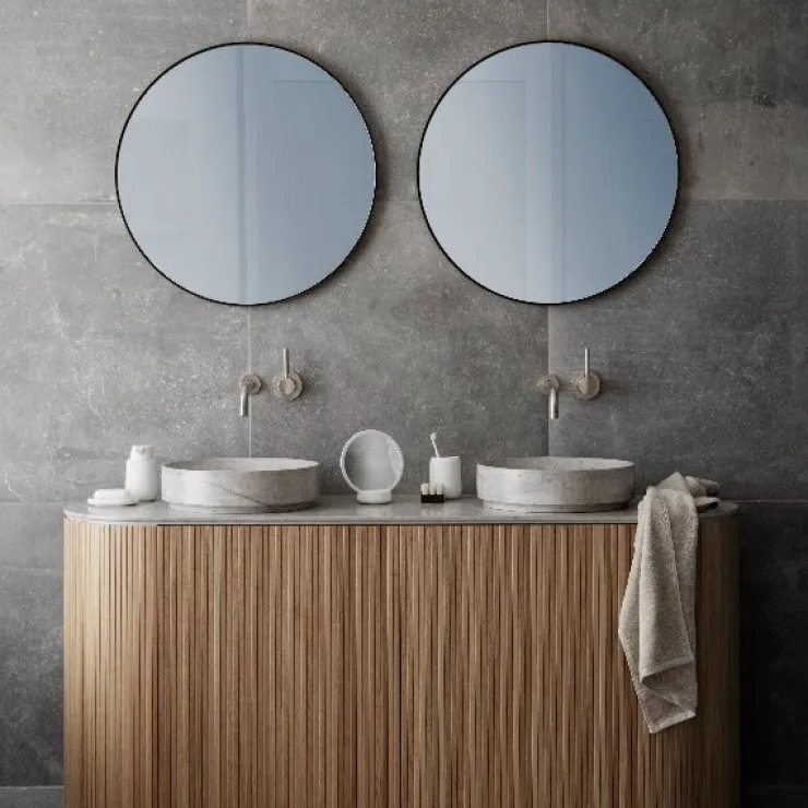 Outlet Blomus RIM Accent Mirror - Smoke - 31 inch RIM Accent Mirror - White