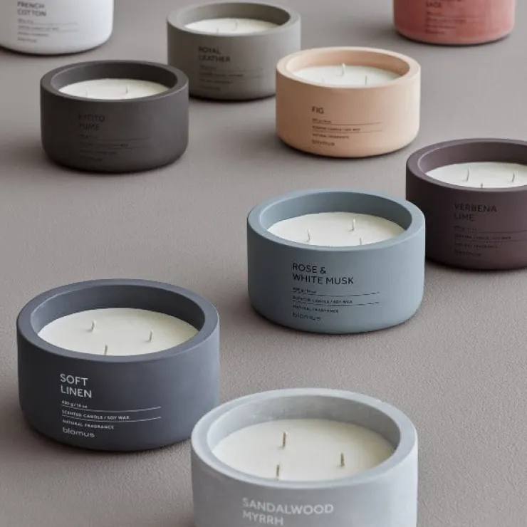 Outlet Blomus Scented Candle In Concrete Container - 3 Wick