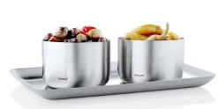 Online Blomus Stainless Steel Tray 13x22 + Snack Bowl - Small (x2) Set