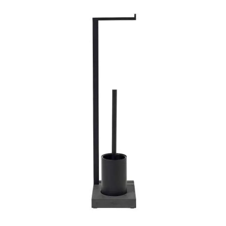 Best Blomus Toilet Butler With Short Brush Holder - 1 Roll - Black